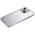 Bumper en Métal iPhone 13 avec Dos en Verre Trempé - Argenté