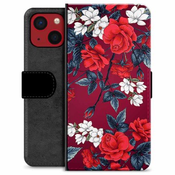 Étui Portefeuille Premium iPhone 13 Mini - Fleurs Vintage