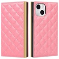 Étui Portefeuille iPhone 13 Mini avec Miroir de Maquillage - Rose