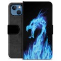 Étui Portefeuille Premium iPhone 13 - Dragon Feu Bleu