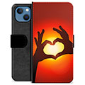 Étui Portefeuille Premium iPhone 13 - Silhouette de Coeur