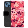 Étui Portefeuille Premium iPhone 13 - Camouflage Rose