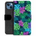 Étui Portefeuille Premium iPhone 13 - Fleurs Tropicales