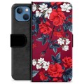 Étui Portefeuille Premium iPhone 13 - Fleurs Vintage