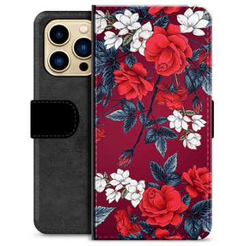 Étui Portefeuille Premium iPhone 13 Pro Max - Fleurs Vintage