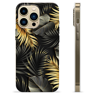 Coque iPhone 13 Pro Max en TPU - Feuilles Dorées