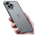 Bumper en Métal iPhone 13 Pro avec Dos en Verre Trempé - Noir