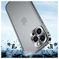 Bumper en Métal iPhone 13 Pro avec Dos en Verre Trempé - Noir