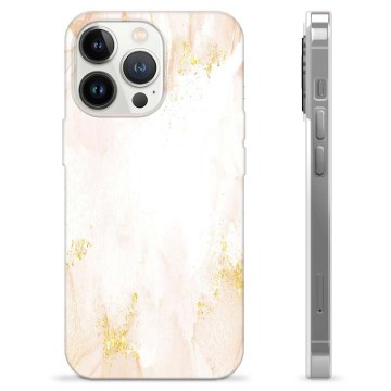 Coque iPhone 13 Pro en TPU - Marbre Perle Dorée