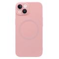 Housse en silicone pour iPhone 13 avec protection de l'appareil photo - Compatible MagSafe - Rose