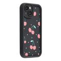  Coque TPU antichoc élégante iPhone 13 avec bords relevés - Noire / cerises