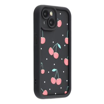  Coque TPU antichoc élégante iPhone 13 avec bords relevés - Noire / cerises