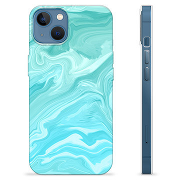 Coque iPhone 13 en TPU - Marbre Bleu