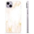 Coque iPhone 14 Plus en TPU - Marbre Perle Dorée