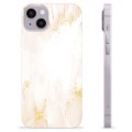 Coque iPhone 14 Plus en TPU - Marbre Perle Dorée