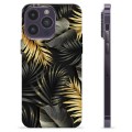 Coque iPhone 14 Pro Max en TPU - Feuilles Dorées