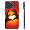 Coque iPhone 14 Pro Max en TPU - Silhouette de Coeur