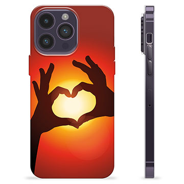 Coque iPhone 14 Pro Max en TPU - Silhouette de Coeur