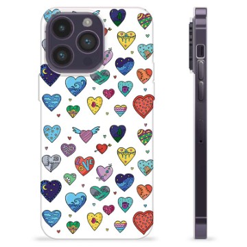 Coque iPhone 14 Pro Max en TPU - Cœurs