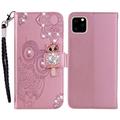 Etui iPhone 14 Pro Owl Rhinestone - Rose Doré