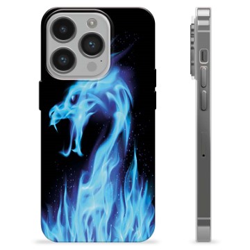 Coque iPhone 14 Pro en TPU - Dragon Feu Bleu