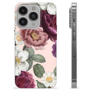 Coque iPhone 14 Pro en TPU - Fleurs Romantiques