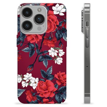 Coque iPhone 14 Pro en TPU - Fleurs Vintage