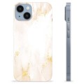 Coque iPhone 14 en TPU - Marbre Perle Dorée