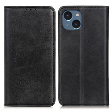 Étui Portefeuille iPhone 14 en Cuir avec Béquille - Noir