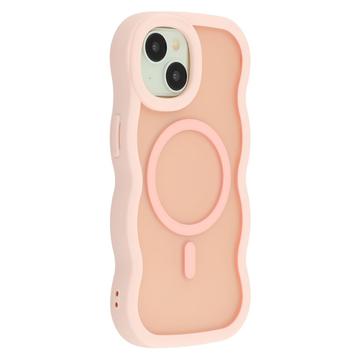 Coque hybride magnétique iPhone 14 bord d\'onde - Rose