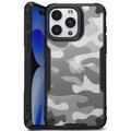 Coque Hybride iPhone 15 Antichoc - Camouflage - Noire