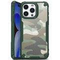 Coque Hybride iPhone 15 Antichoc - Camouflage - Verte