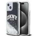 Coque iPhone 15 DKNY Liquid Glitter Arch Logo - Noir