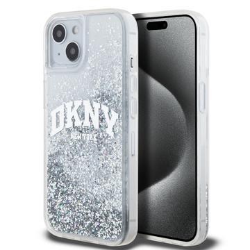 Coque iPhone 15 DKNY Liquid Glitter Arch Logo - Transparent