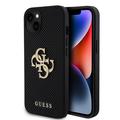 Coque iPhone 15 Guess Perforated 4G Glitter Logo - Noire
