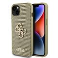 Coque Coque iPhone 15 Guess Perforated 4G Glitter Logo - Or