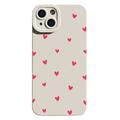 Coque fine iPhone 15 en TPU avec motif cœur - Blanche / Rouge