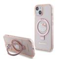 Coque iPhone 15 Hello Kitty IML Ringstand Glitter MagSafe - Rose