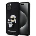iPhone 15 Karl Lagerfeld 3D Rubber Karl & Choupette NFT Case - Noir