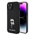 iPhone 15 Karl Lagerfeld Fixed Glitter Metal Ikonik Case - Noir
