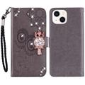 Etui iPhone 15 Hibou Strass