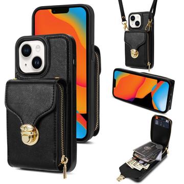 Coque tout-en-un iPhone 15 Plus avec portefeuille et dragonne