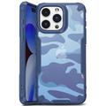 Coque Hybride iPhone 15 Plus Antichoc - Camouflage - Bleue