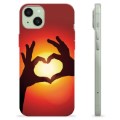 Coque iPhone 15 Plus en TPU - Silhouette de Coeur