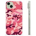Coque iPhone 15 Plus en TPU - Camouflage Rose