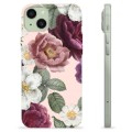 Coque iPhone 15 Plus en TPU - Fleurs Romantiques