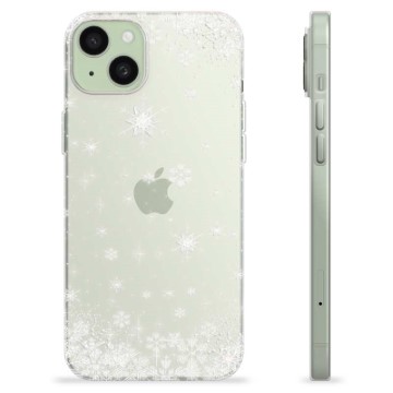 Coque iPhone 15 Plus en TPU - Flocons de Neige
