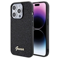 Coque iPhone 15 Pro Guess Disco Metal Script Logo - Noire