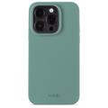 Coque iPhone 15 Pro en Silicone Holdit - Vert mousse