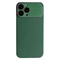 Coque iPhone 15 Pro en Silicone Liquide avec Protection en Verre - Verte